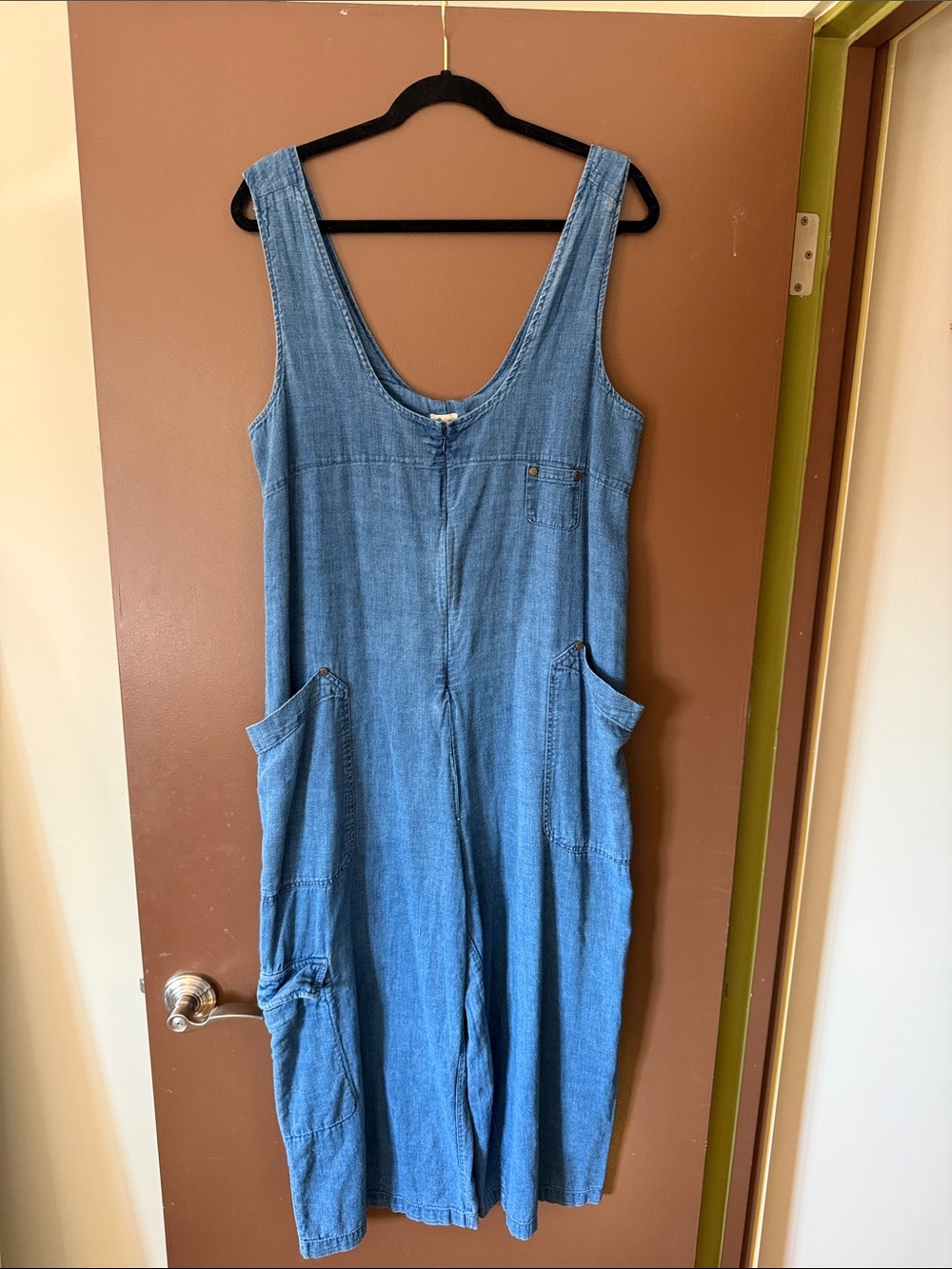 Anthropologie Pilcro Blue 100% Cotton Lightweight Denim Jumpsuit